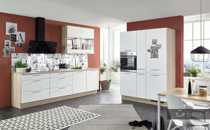 nobilia Küchen Speed 244 Alpinweiß 280 + 150 cm  zwei Küchenblöcke konfigurierbar mit E-Geräten