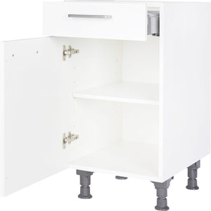 nobilia Küchen-Unterschrank US45  Weiß mit Schublade 45cm, 1 Einlegeboden, Linksanschlag