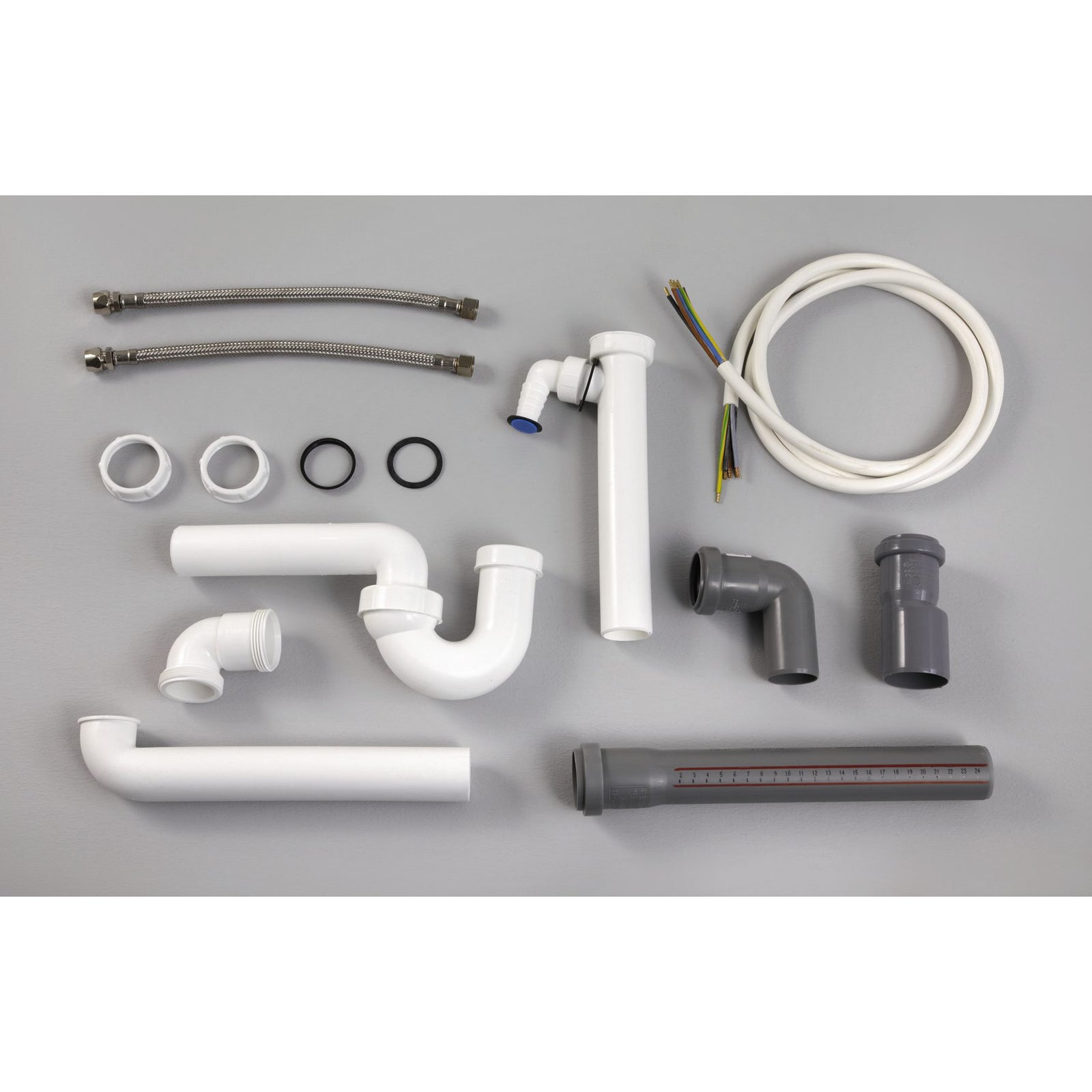 nobilia Set de montaje de cocina con conexión de sifón, mangueras flexibles, cable de conexión para cocina