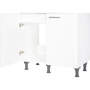 nobilia Spülen- Unterschrank SPUD90 mit 2 Türen in 90cm für Einbauspüle Alpinweiß supermatt