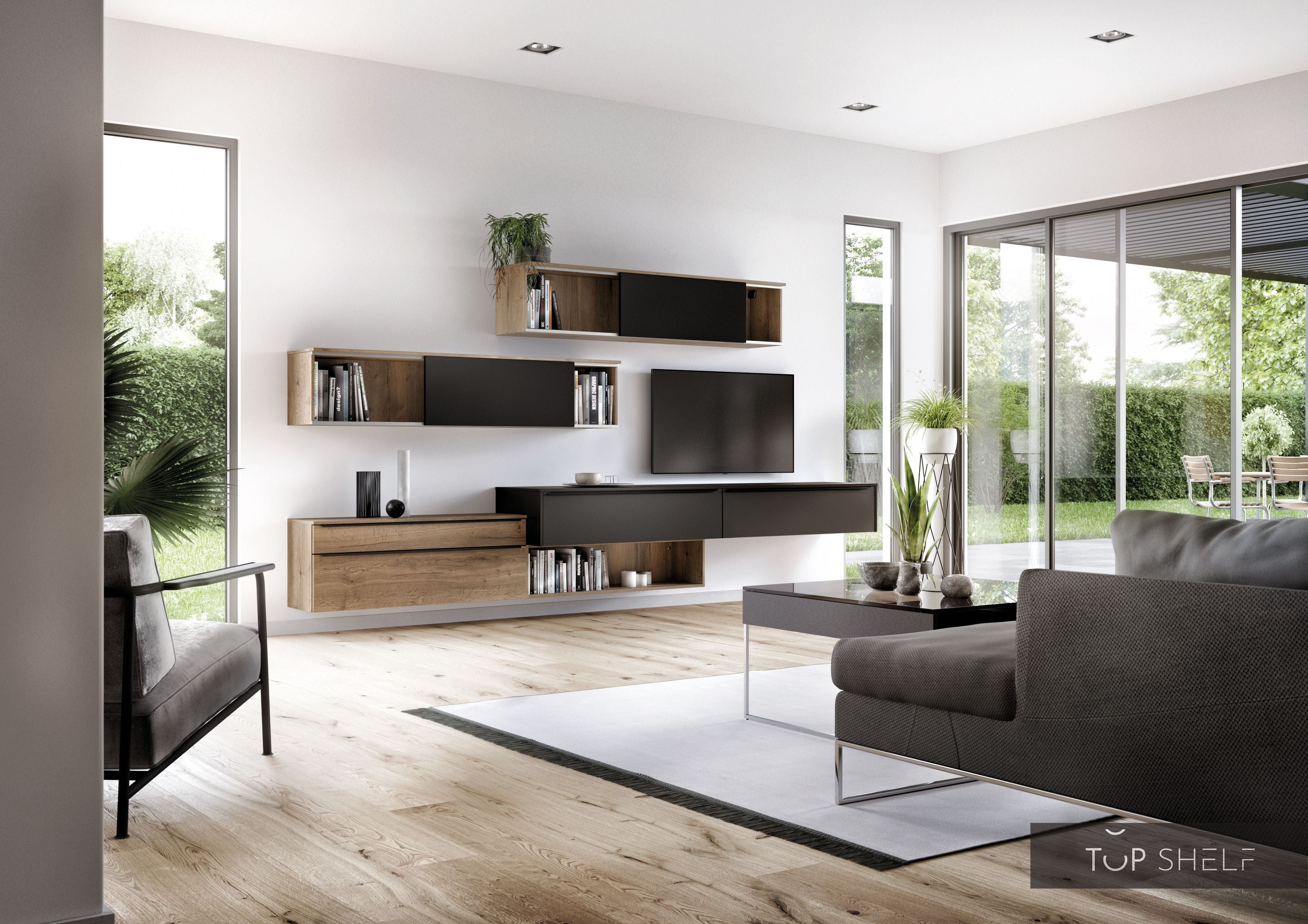 nobilia wall unit lowboards living room set 363 cm touch 340 black