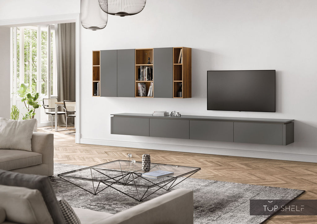 nobilia wall unit lowboards living room set 365 cm Touch 334 slate gra