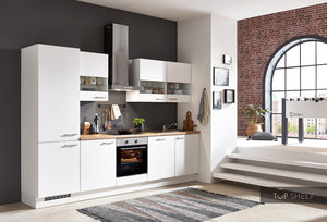 nobilia elements kleine Einbauküche in Weiß 300 cm komplette Küche mit Geräten online kaufen