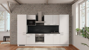 nobilia küchenzeile Braunschweig 345 cm weiß Beton Schiefergrau mit elektrogeräten