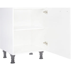 nobilia vormontierter Küchen-Unterschrank UD60, 1 Tür, 1 Einlegeboden, 60cm, Alpinweiß, Anschlagrechts