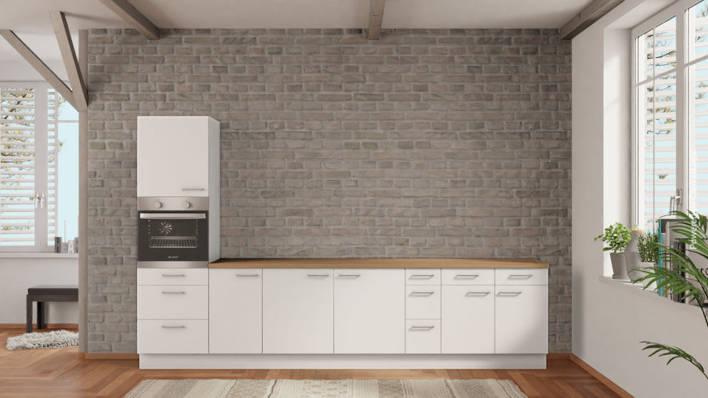 nobilia Küche Alsdorf 345 cm Weiß Eiche Provence einbauküchen mit elektrogeräten