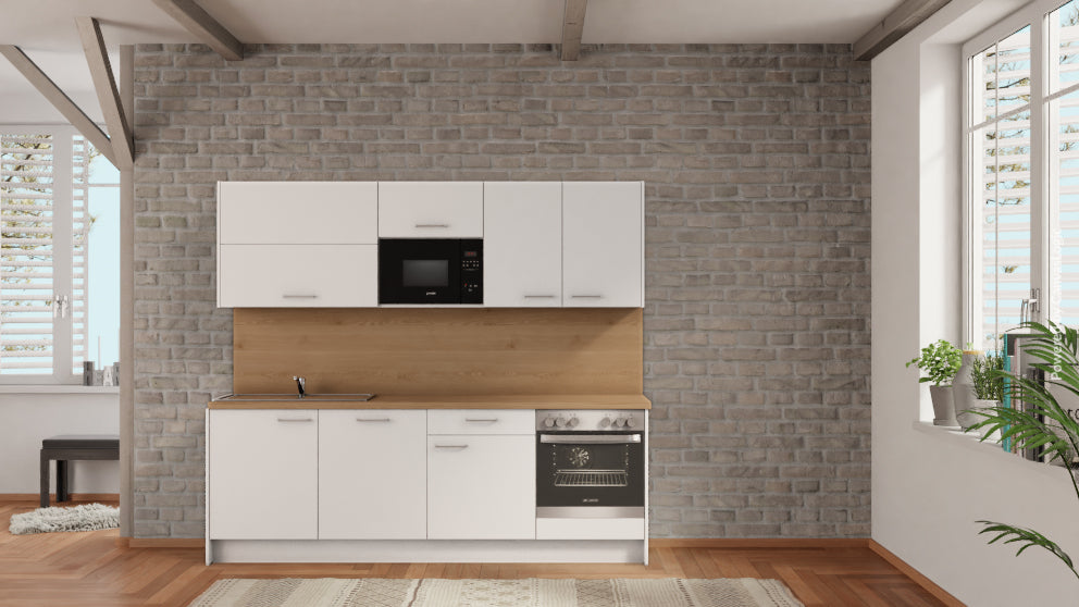 nobilia Küche Frankenthal (Pfalz) 240 cm modern Eiche Provence mit Elektrogeräten