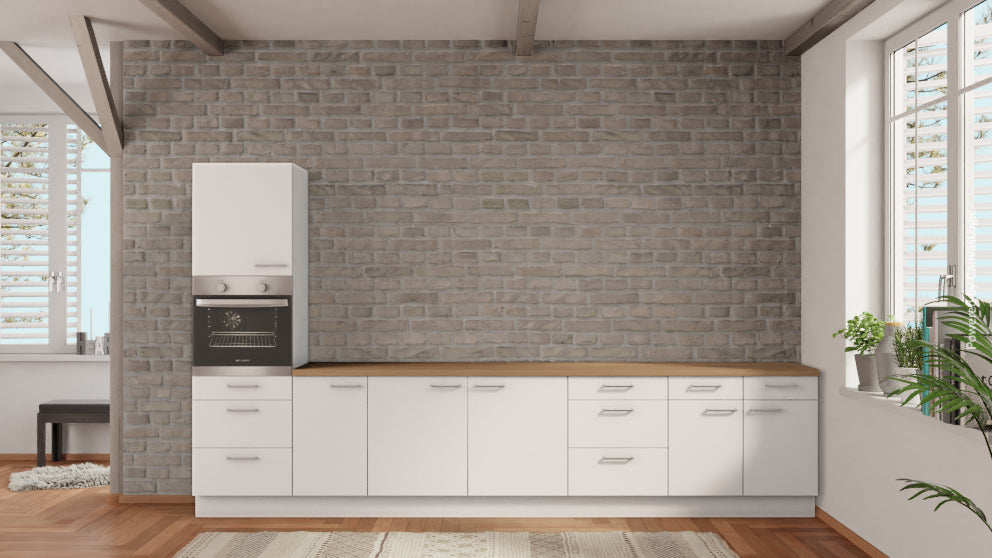 nobilia Küche Sankt Augustin 375 cm Weiß matt Eiche Provence Günstige Küchenzeile