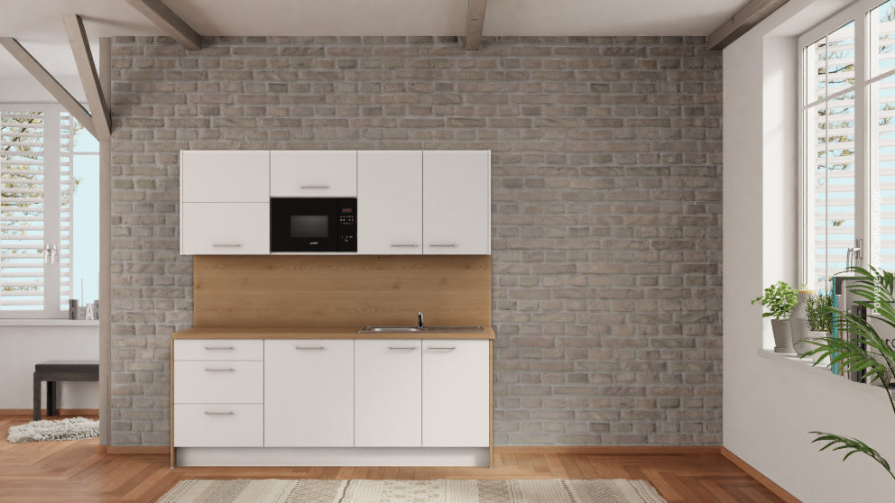 nobilia Küche Solingen 210 cm Mit Preisen Eiche Provence mit Geschirspüler