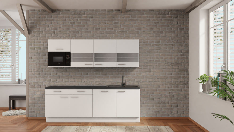 nobilia küche Minden 240 cm Angebot Beton Schiefergrau mit Geschirspüler